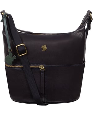 Little Kristin' Navy Leather Shoulder Bag