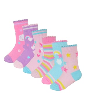 Baby Girls Unicorn Design Socks | 6 Pair Multipack | Sock Snob | Soft Cotton Novelty Socks - Unicorn