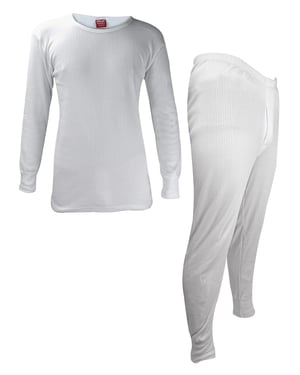 Heat Holders - Heren Lange Mouw Thermisch Ondergoed Set - Top & Lange Johns - Wit