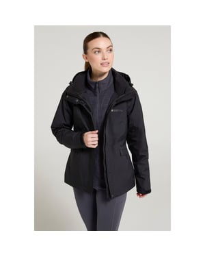 Mountain Warehouse Dames/Dames Thunderstorm II 3 in 1 Waterdichte Jas (Zwart)