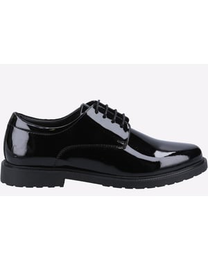 Hush Puppies Verity Slip On Läder Dams Patent Svarta Brogues Skor