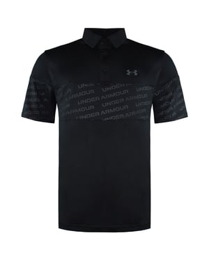 Under Armour Zwart Gekraagd Heren Playoff 2.0 Geblokt Poloshirt 1363032 001