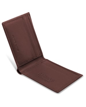 BARNEYS ORIGINALS Real Leather Bi Fold RFID Wallet in Brown