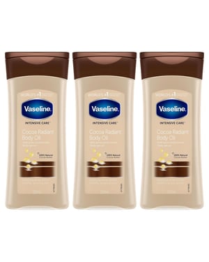Vaseline Body Gel Oil Cocoa Radiant Cocoa Butter 200ml, 3Pk