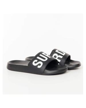 Superdry herensandalen met logo, klassiek model, voor bij het zwembad
