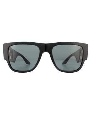 Versace Rectangle Mens Black Dark Grey Sunglasses
