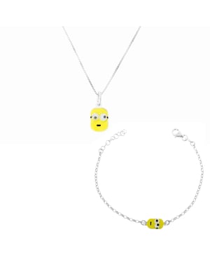 Orphelia 'Minion' Child's 925 Sterling Silver Set: Chain-Pendant + Bracelet - Silver SET-7135