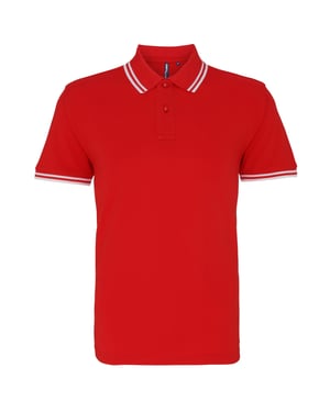 Asquith & Fox Mens Classic Fit Tipped Polo Shirt (Red/ White)