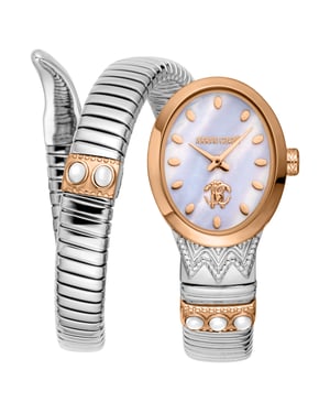 Roberto Cavalli Snake Women Stainless Steel Two toned Silver & Rose Gold watch