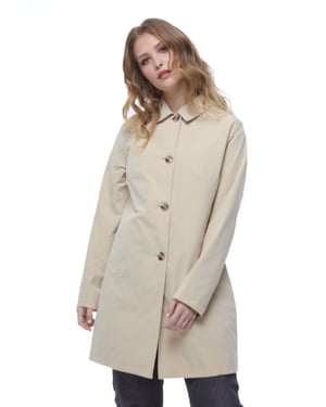 Jennifer Single Breasted Basic Mac in Ivory Cream