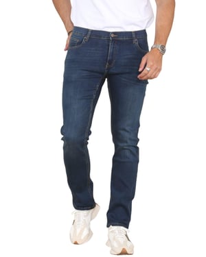 MYT Mens Straight Leg Jeans Hyper Stretch Denim in Dark Blue