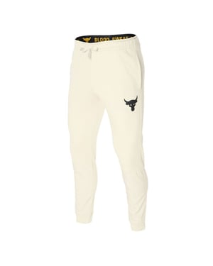 Under Armour Project Rock Mens Beige Terry Track Pants