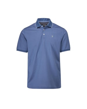 Farah Mens Ferris Polo Shirt (Dusky Blue/White)