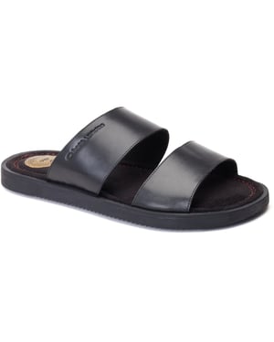 Base London Maven Leren Heren Sandalen Zwart