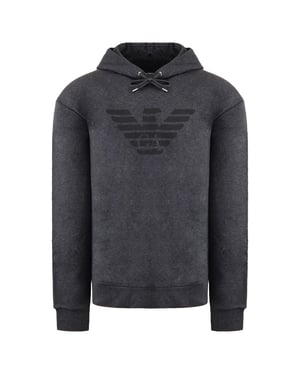 Emporio Armani Mens Dark Grey Hoodie
