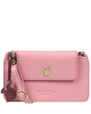 'Little Wonder' Blush Leather Cross Body Clutch Bag