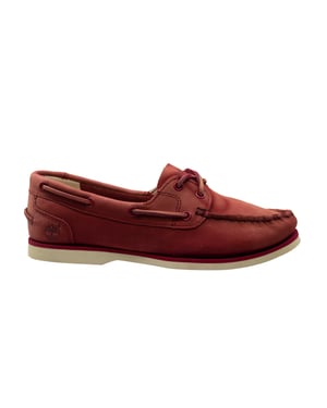 Timberland Classic Boat Unlined Red Leather Lace Up Womens Boat Shoes A14DV