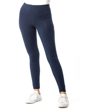 Stretch Plain Elastic Waist Leggings