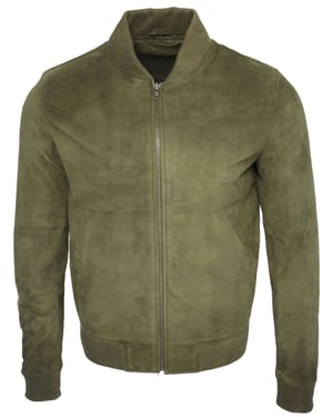 Varsity zacht suède leren bomberjack