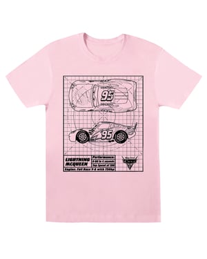 Disney Dames/Dames Cars Lightning McQueen Blueprint Katoenen Vriendje T-shirt (Baby Roze)