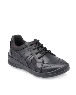 Start-Rite Yo Yo Black Leather Lace Up School Shoes