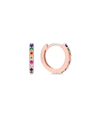 Luxent Sterling Zilver 925 Oorbellen met Veelkleurige Zirkonia in 18K Roségoud - Valarys