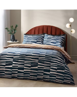 Hoem Piper Abstract Cotton Rich Reversible Duvet Cover Set