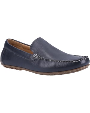 Hush Puppies Ralph Leather Marinblå båtskor för män