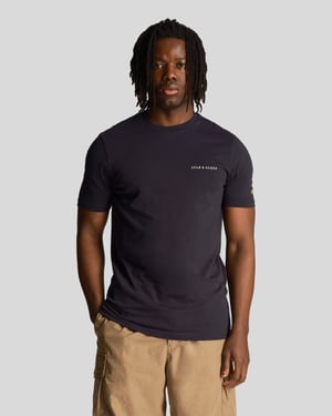 Lyle & Scott effen donker marineblauw T-shirt met geborduurd logo