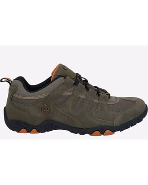 Hi-Tec Quadra II Suede Heren Wandelschoenen In Taupe/oranjebruin