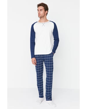 Trendyol Herrar Raglanärmad Crewneck Pyjamas Set