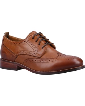 Hush Puppies Natalia Leren Damesschoenen Tan Brogues