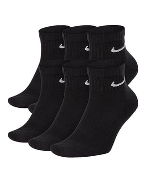 Nike SX7669 Unisex Everyday Cushion Ankle Training Socks (6 Pairs) Black
