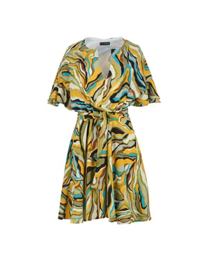 Levendige safari viscose wikkeljurk