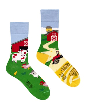 SPOX SOX - Mens & Ladies Mismatched Novelty Odd Socks - Farm