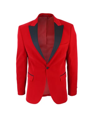 Heren rood fluwelen diner smoking colbert blazer