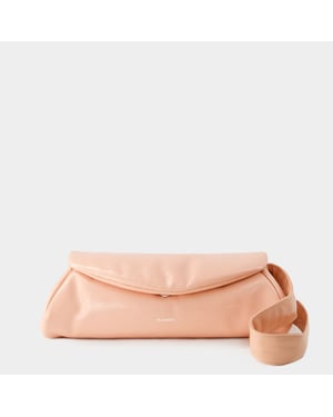 Cannolo Grande Vadderad Hobo Bag - Jil Sander - Läder - Peach Pearl