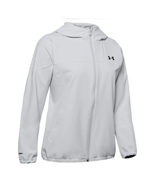 Under Armour Womens Woven Branded Full Zip Hoodie Grijs 1351794 014
