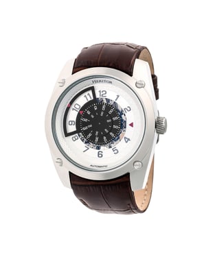 Heritor automatisch Daniels semi-skelet horloge met leren band