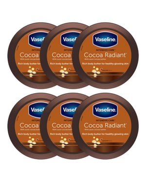 Vaseline Jelly Cocoa Radiant Moisture Body Butter 250ml, 6Pk