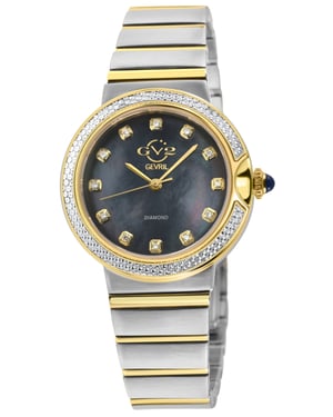 GV2 Women's Sorrento Diamond sWiss Quartz Black MOP Dial, Watch