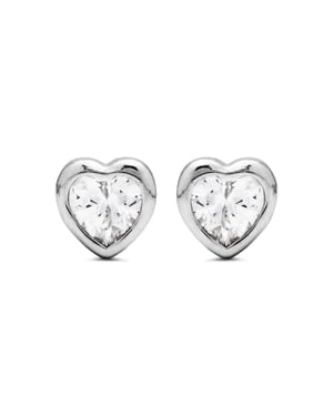 Luxenter Sterling zilveren 925 oorbellen met gerhodineerde zirkonia - Goth