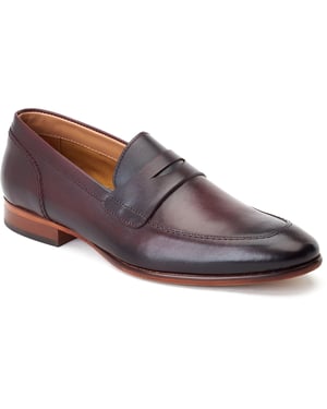 Base London Bruno Leren Heren Bordo Loafers