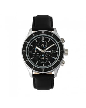 Breed Maverick chronograaf horloge met leren band en datum