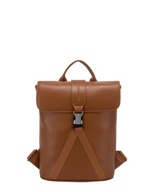 Smooth Leather Buckle Backpack