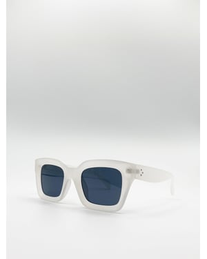 Oversized Matte Clear Frame Cat Eye Sunglasses