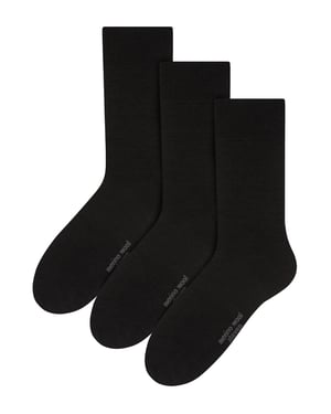 Steven - 3 Pairs Multipack Mens Original Merino Wool Socks - Black