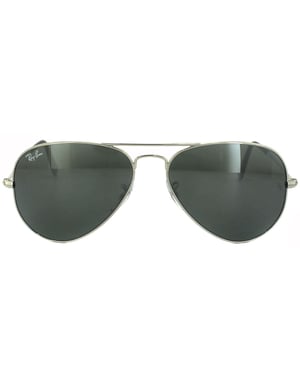 Ray-Ban Aviator Unisex Silver Grey Mirror Sunglasses