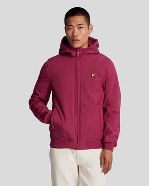 Softshelljacka med fleece på ryggen för herrar i Burgundy
