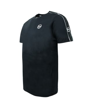 Sergio Tacchini Mens Feather T-Shirt Taped Logo Top Black 38536 166